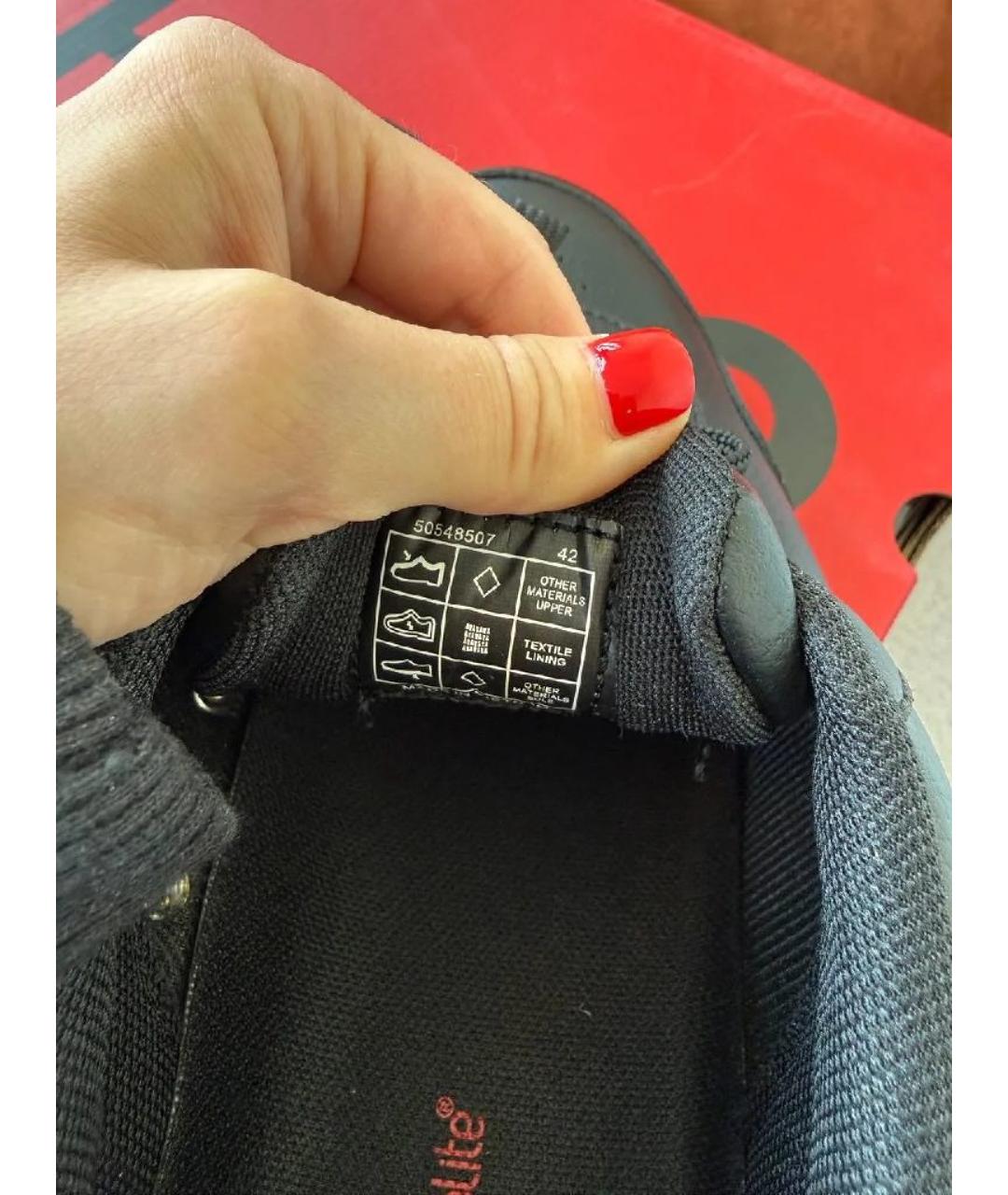 HUGO BOSS Черные кожаные низкие кроссовки / кеды, фото 3