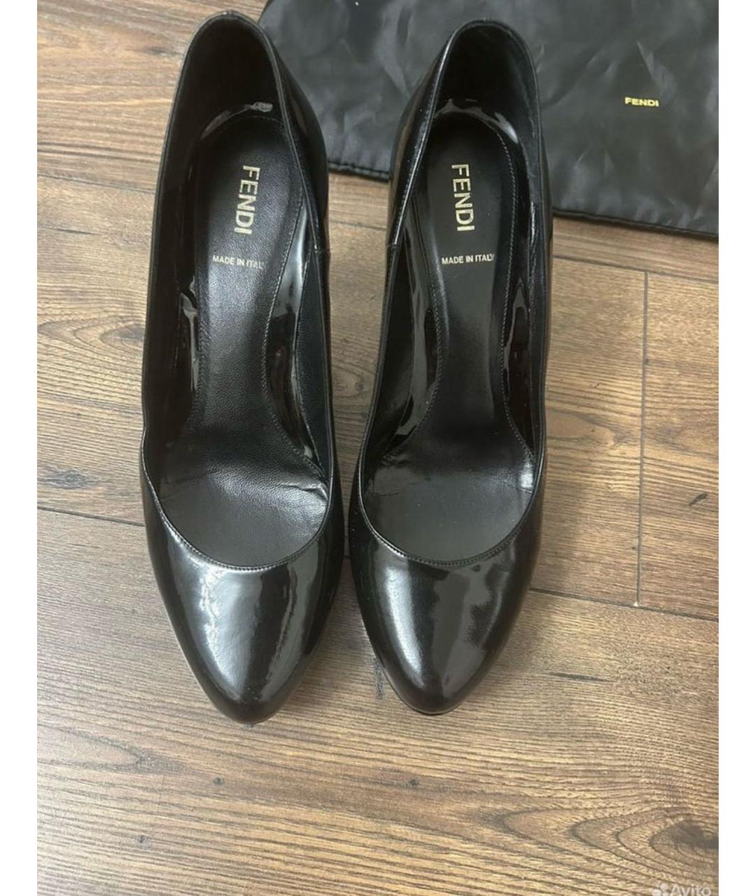 FENDI Черные туфли из лакированной кожи, фото 2