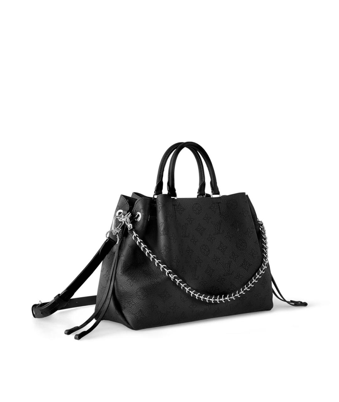 LOUIS VUITTON Черная кожаная сумка с короткими ручками, фото 2