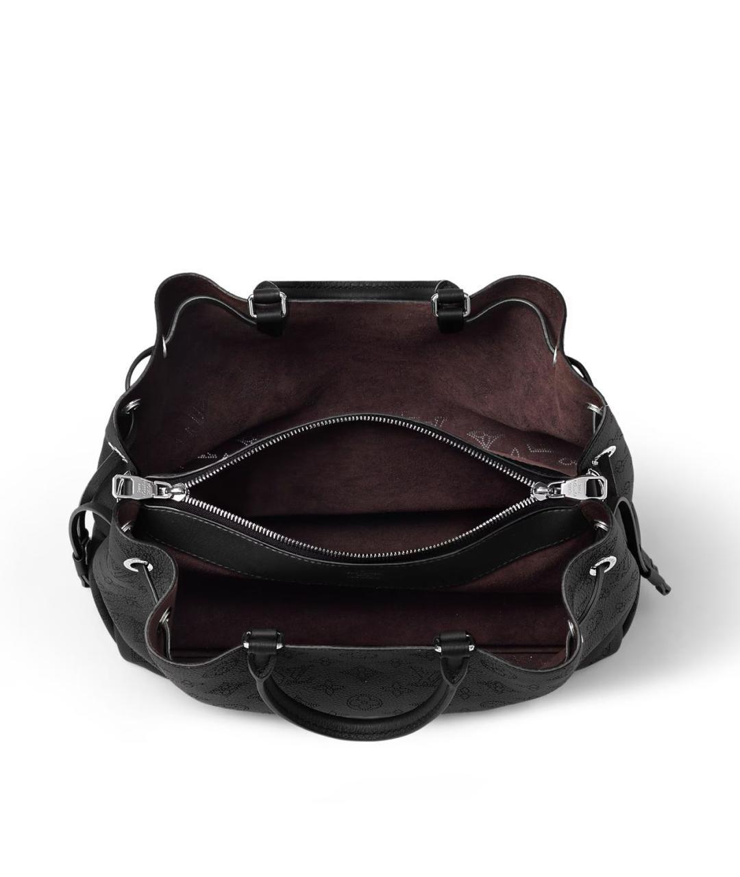 LOUIS VUITTON Черная кожаная сумка с короткими ручками, фото 3