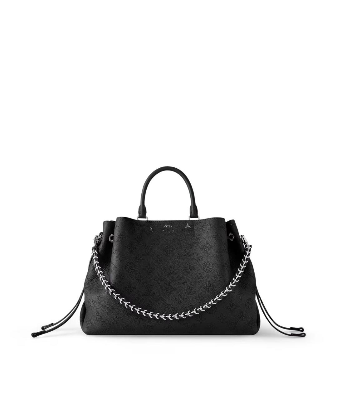 LOUIS VUITTON Черная кожаная сумка с короткими ручками, фото 1