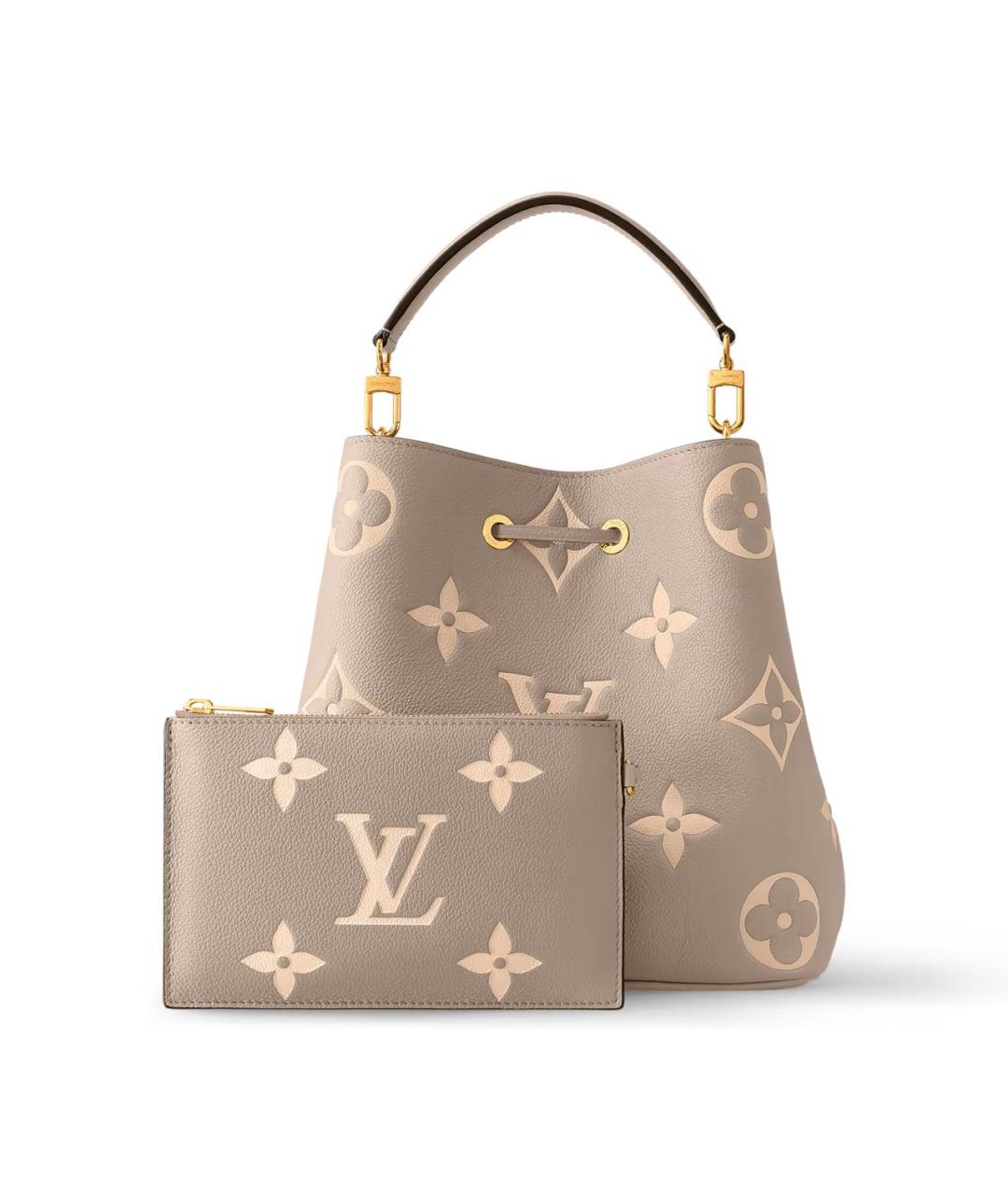 LOUIS VUITTON Бежевая кожаная сумка через плечо, фото 5