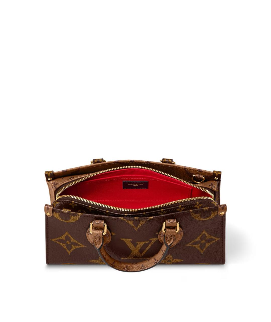 LOUIS VUITTON Коричневая сумка с короткими ручками из канвы, фото 3