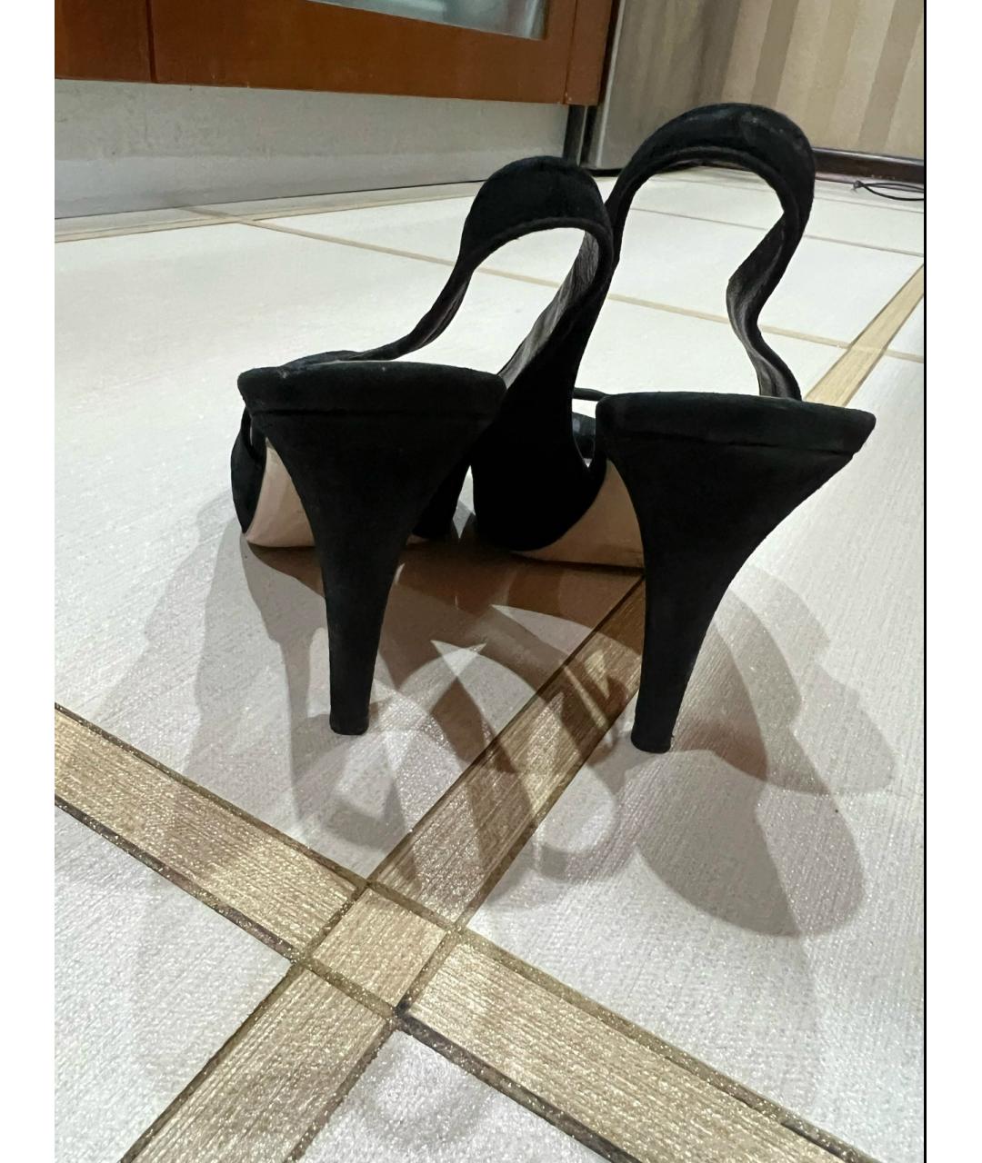 MIU MIU Черные замшевые босоножки, фото 4