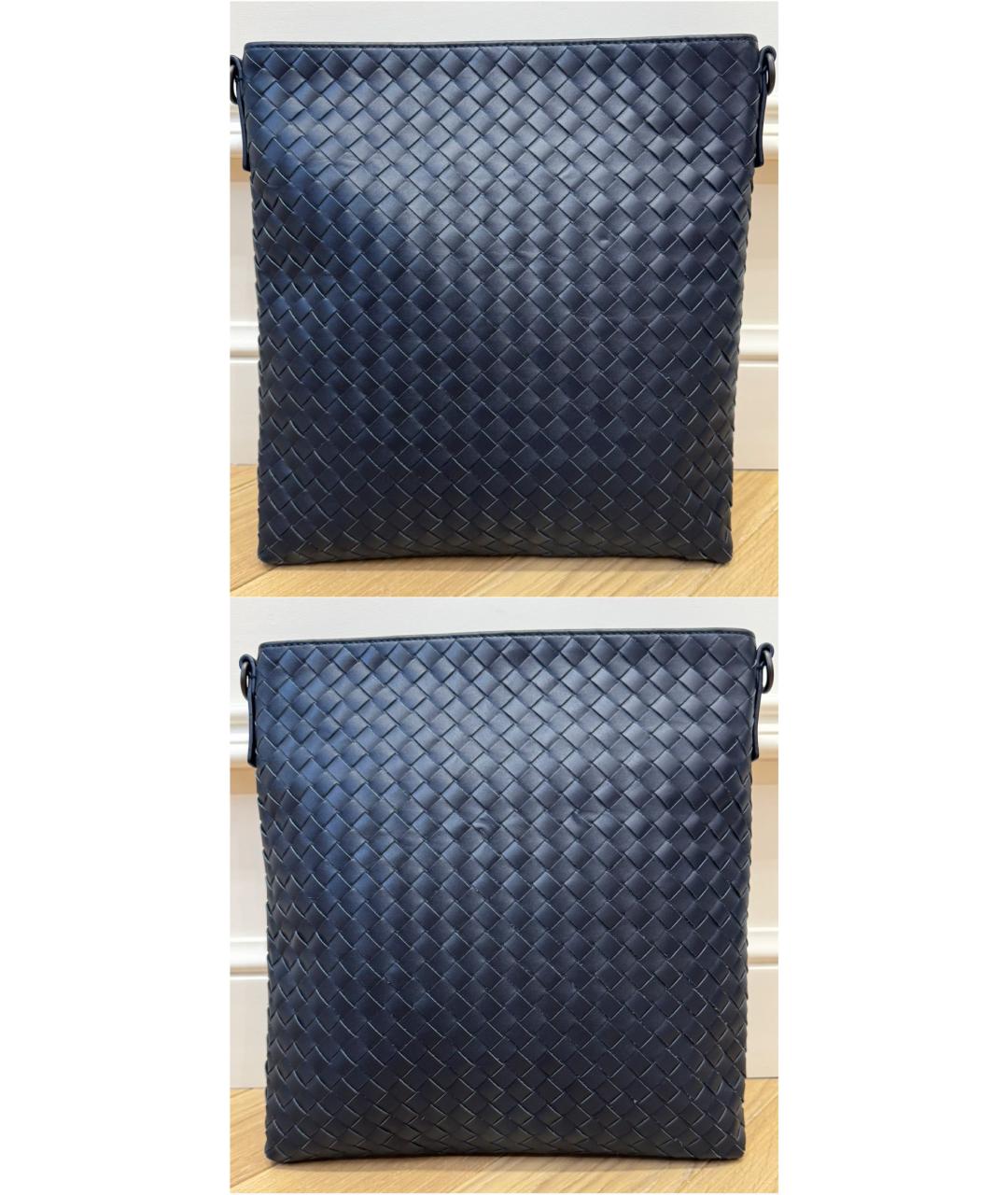 BOTTEGA VENETA Темно-синяя кожаная сумка на плечо, фото 2