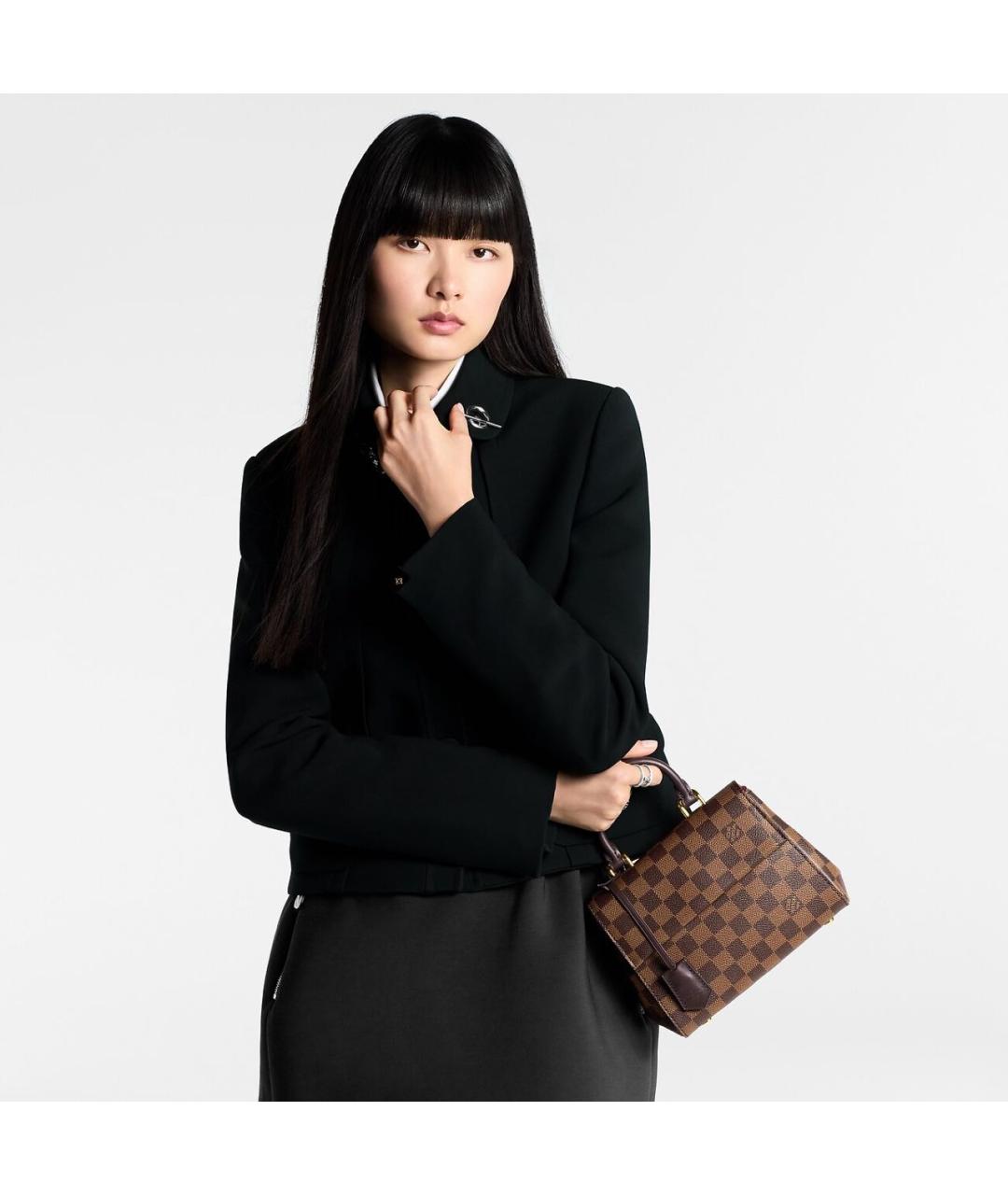 LOUIS VUITTON Коричневая сумка с короткими ручками из канвы, фото 4