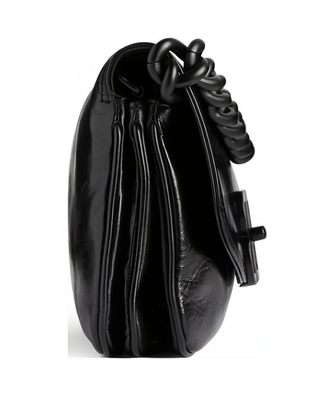 BALENCIAGA Черная кожаная сумка через плечо, фото 4