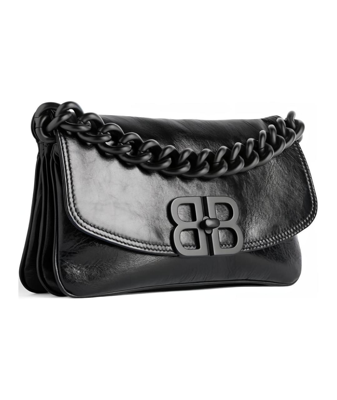 BALENCIAGA Черная кожаная сумка через плечо, фото 3