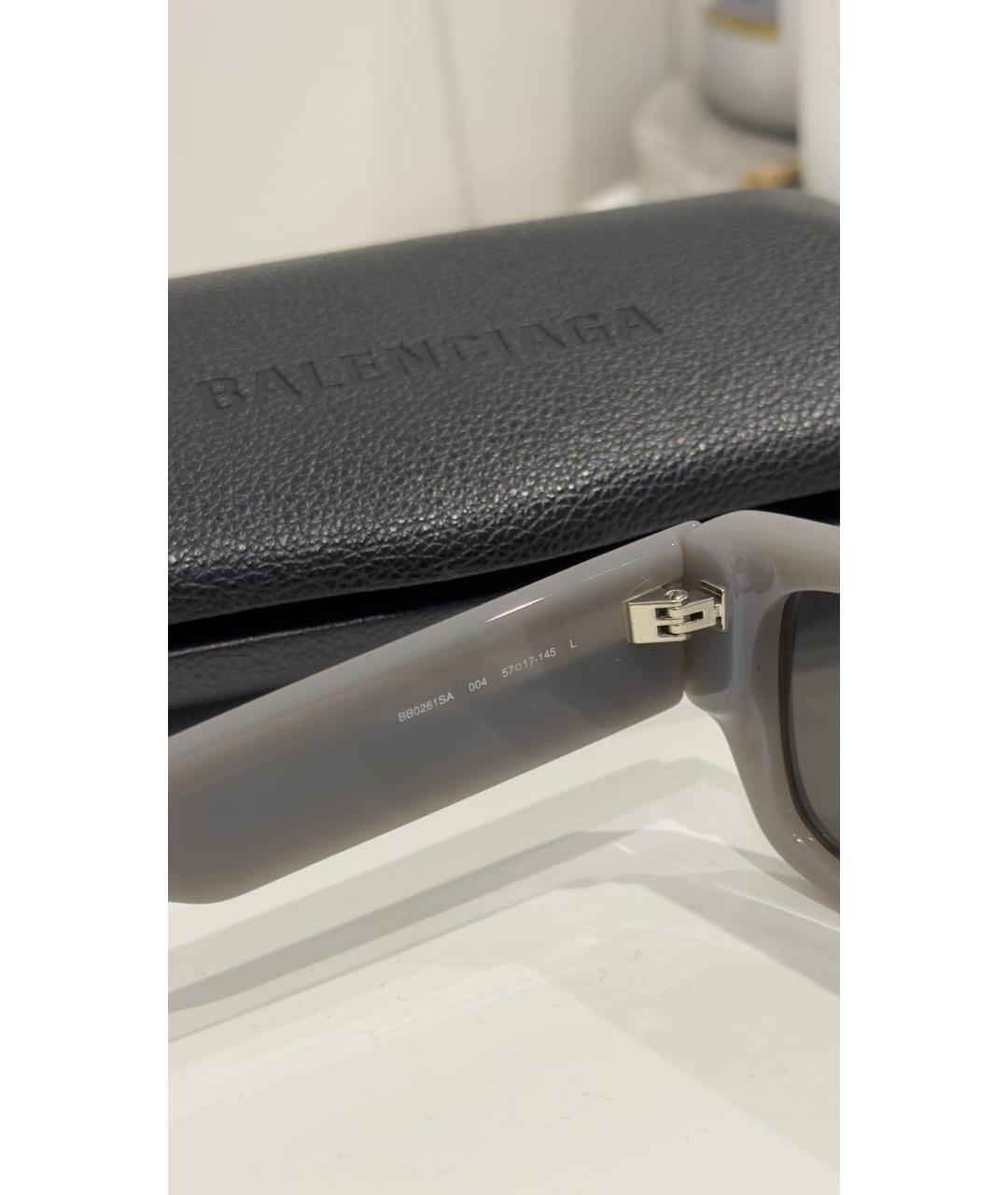 BALENCIAGA Антрацитовые пластиковые солнцезащитные очки, фото 3