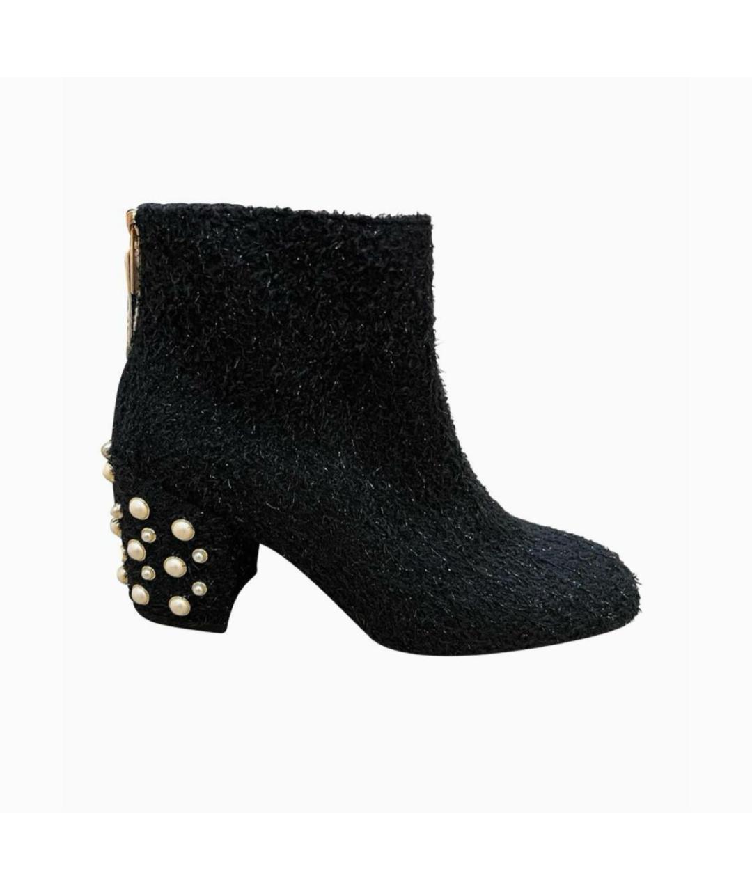 STUART WEITZMAN Черные текстильные ботильоны, фото 7