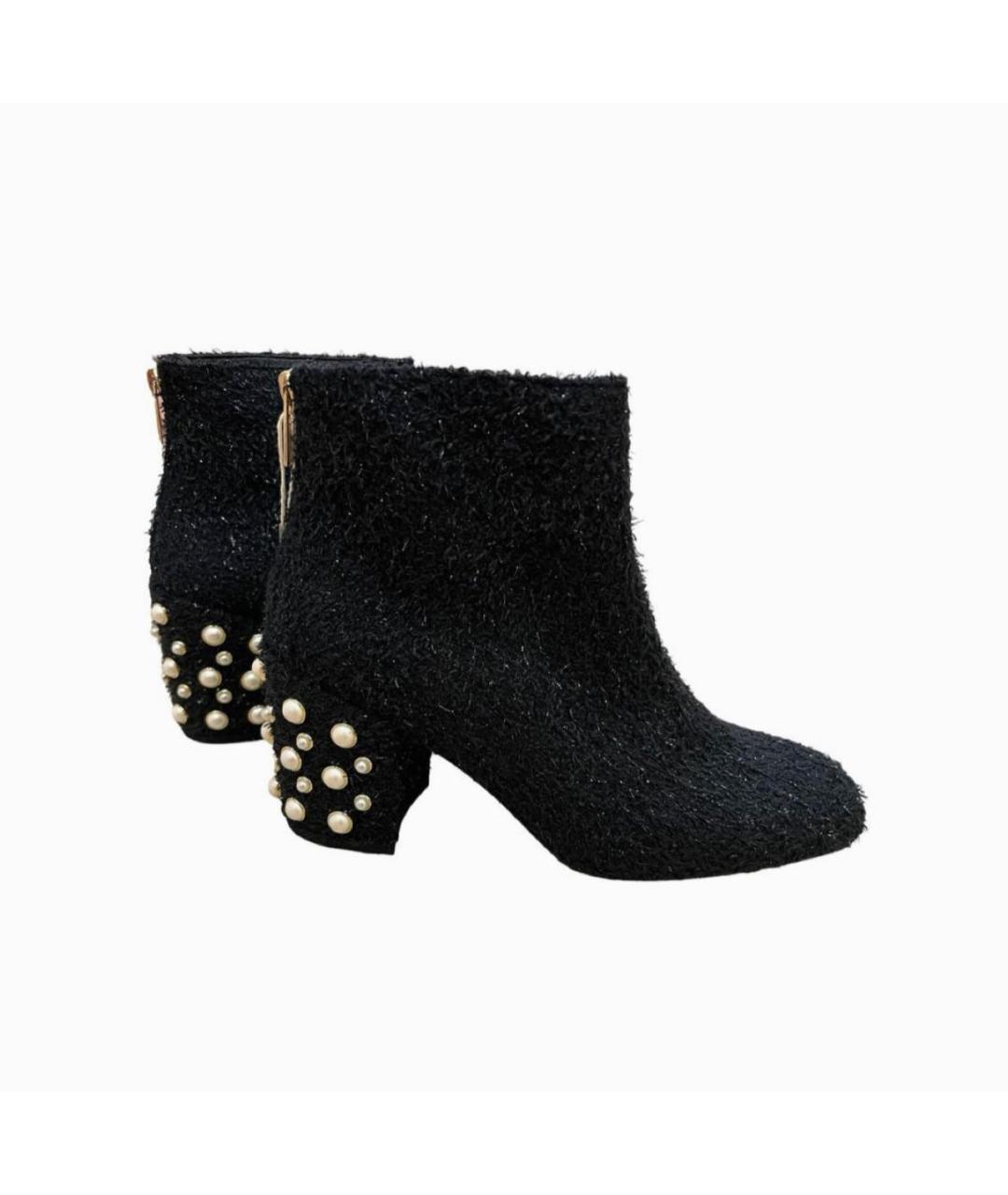 STUART WEITZMAN Черные текстильные ботильоны, фото 5