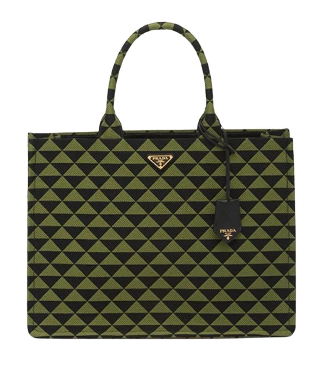 PRADA Зеленая тканевая сумка через плечо, фото 1