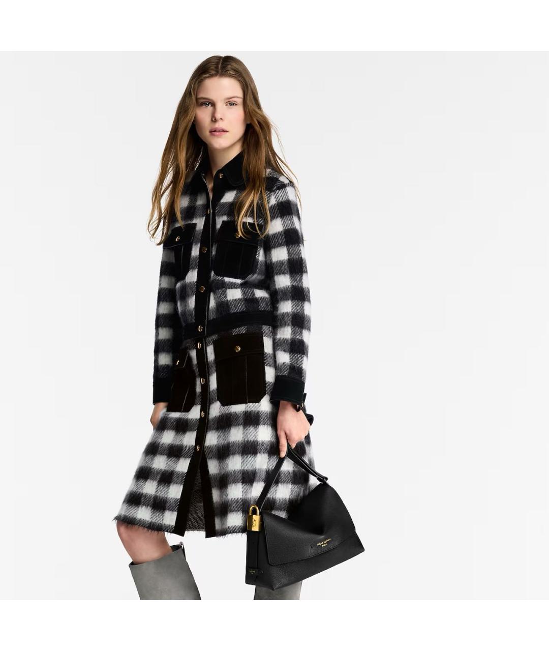 LOUIS VUITTON Черная кожаная сумка через плечо, фото 5