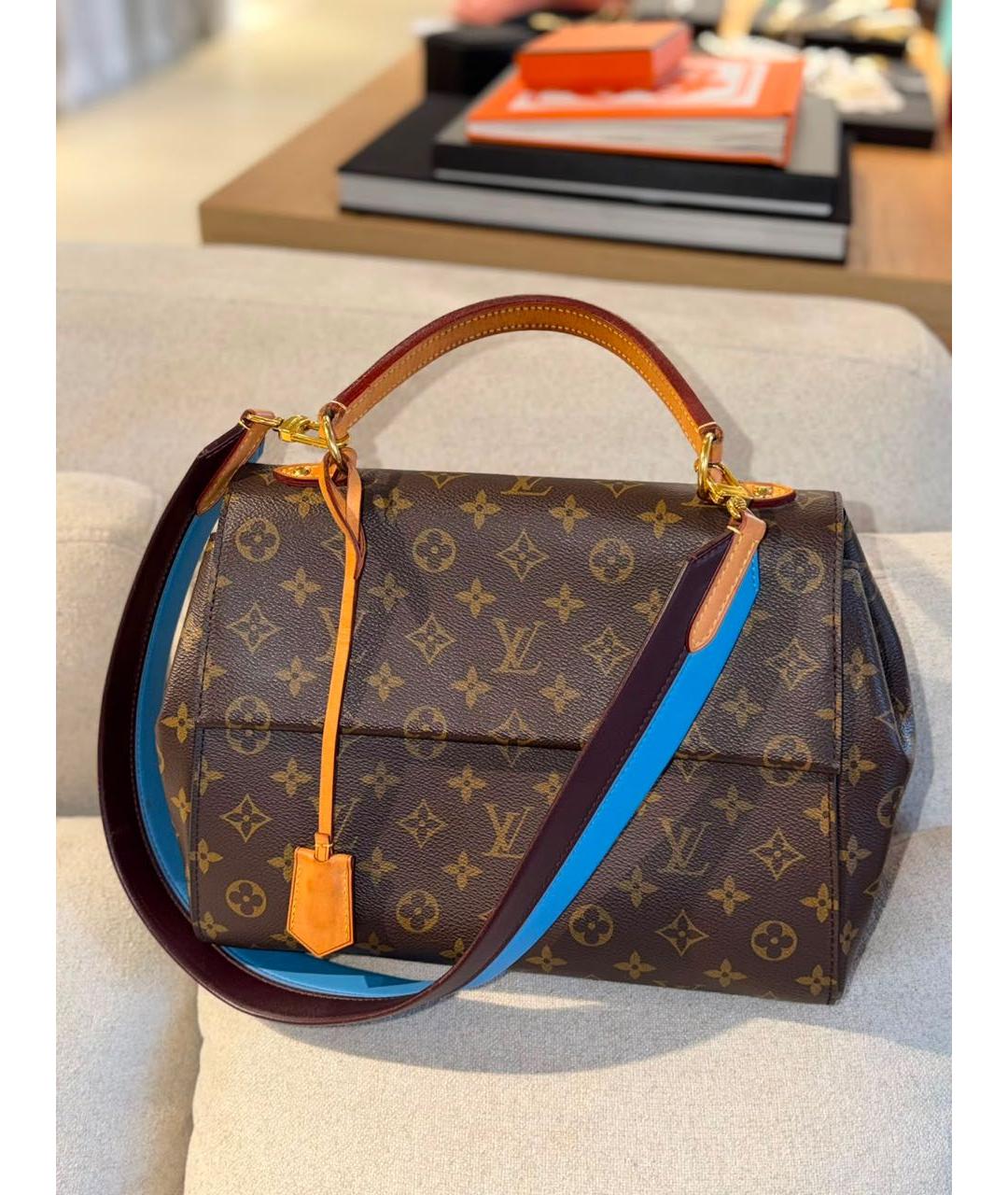 LOUIS VUITTON Коричневая сумка с короткими ручками из канвы, фото 2
