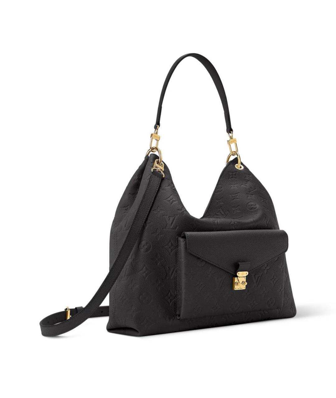 LOUIS VUITTON Черная кожаная сумка через плечо, фото 2