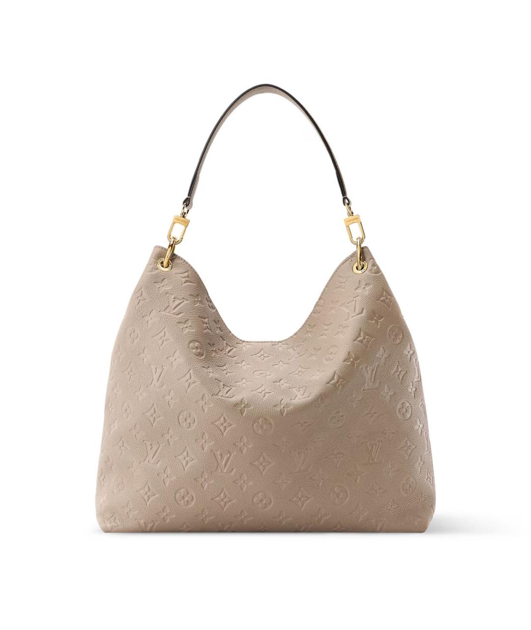 LOUIS VUITTON Бежевая кожаная сумка через плечо, фото 4