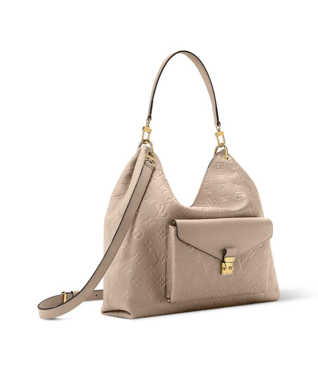 LOUIS VUITTON Бежевая кожаная сумка через плечо, фото 2