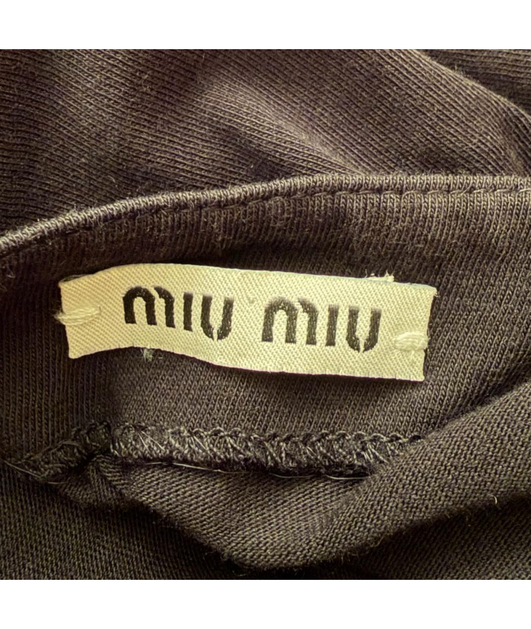 MIU MIU Черное хлопковое повседневное платье, фото 3
