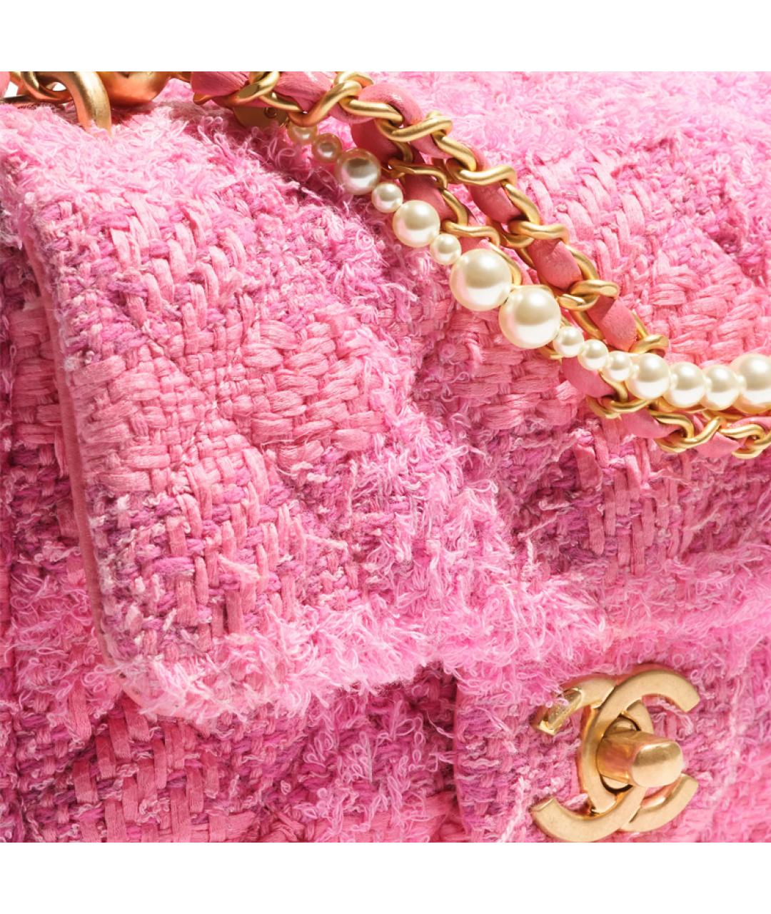 CHANEL Розовая твиловая сумка через плечо, фото 3