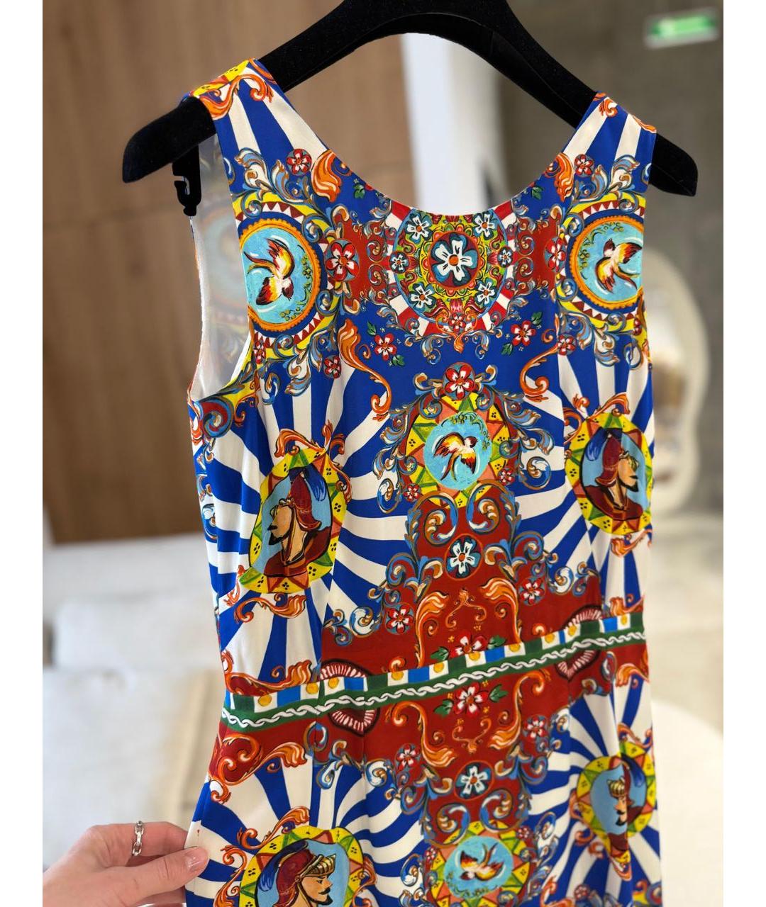 DOLCE&GABBANA Мульти шелковое повседневное платье, фото 2
