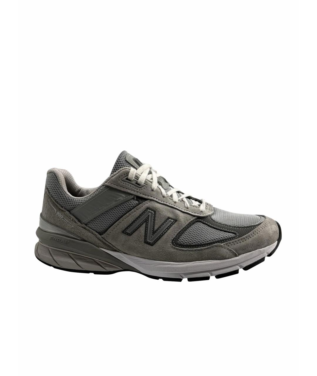 NEW BALANCE Серые замшевые высокие кроссовки / кеды, фото 1