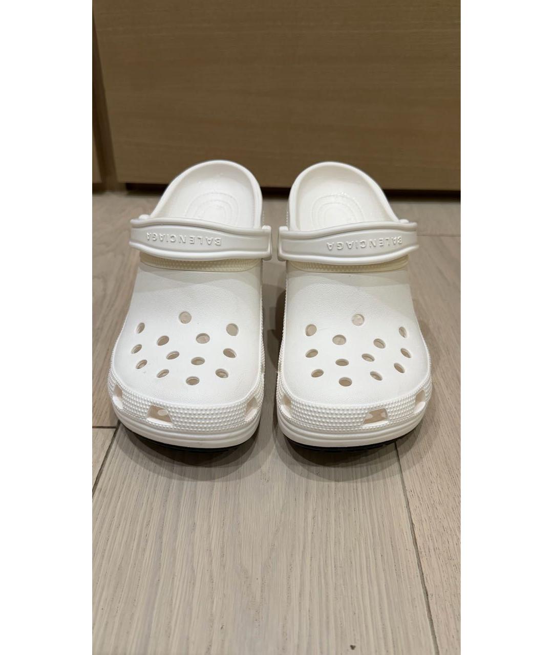 BALENCIAGA Белые резиновые сабо, фото 2