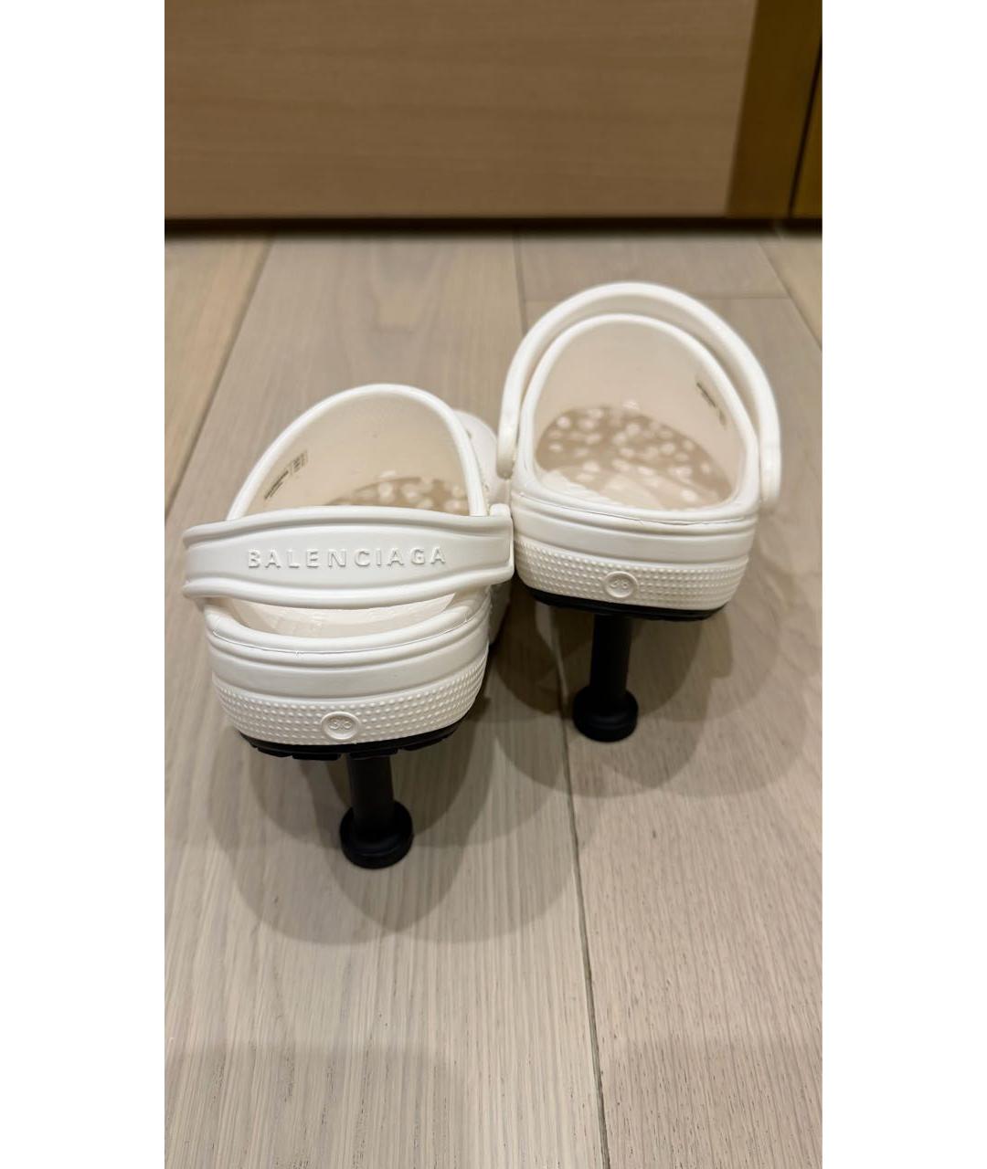 BALENCIAGA Белые резиновые сабо, фото 4