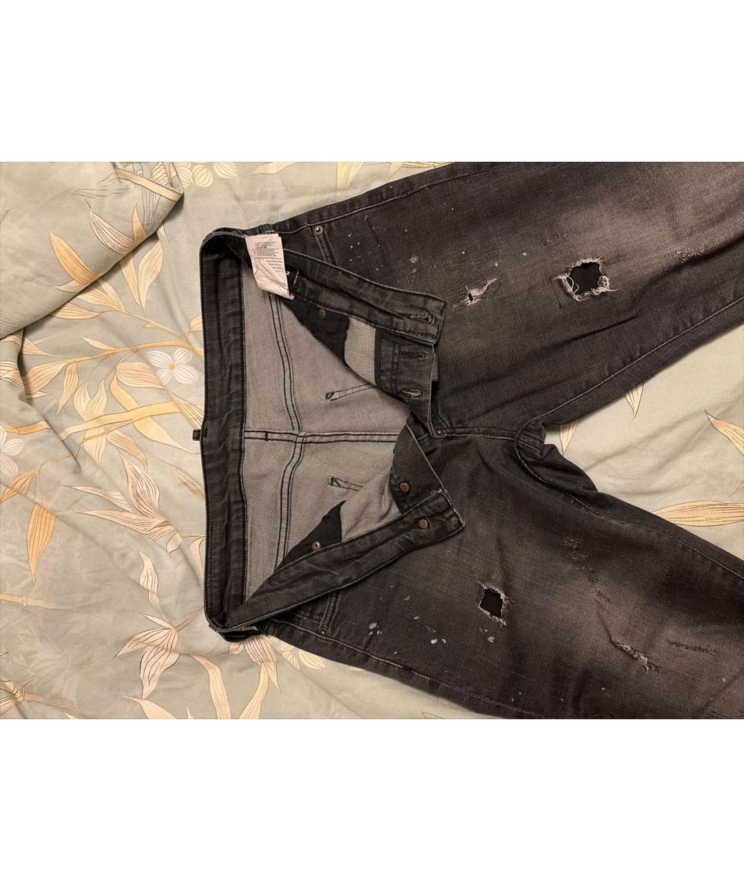 DSQUARED2 Антрацитовые хлопковые джинсы скинни, фото 3