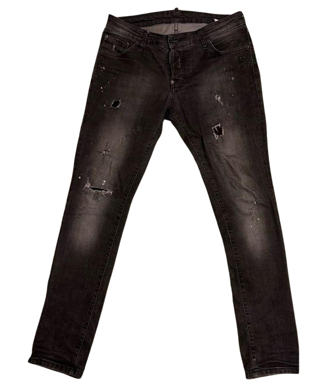 DSQUARED2 Антрацитовые хлопковые джинсы скинни, фото 1