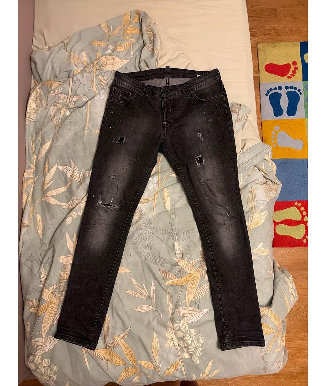 DSQUARED2 Антрацитовые хлопковые джинсы скинни, фото 7