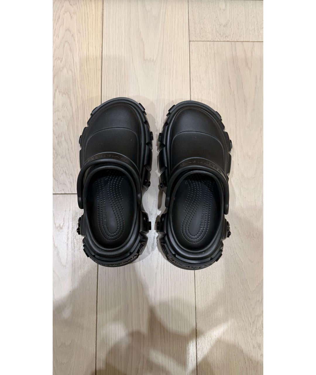 BALENCIAGA Черные резиновые сабо, фото 3