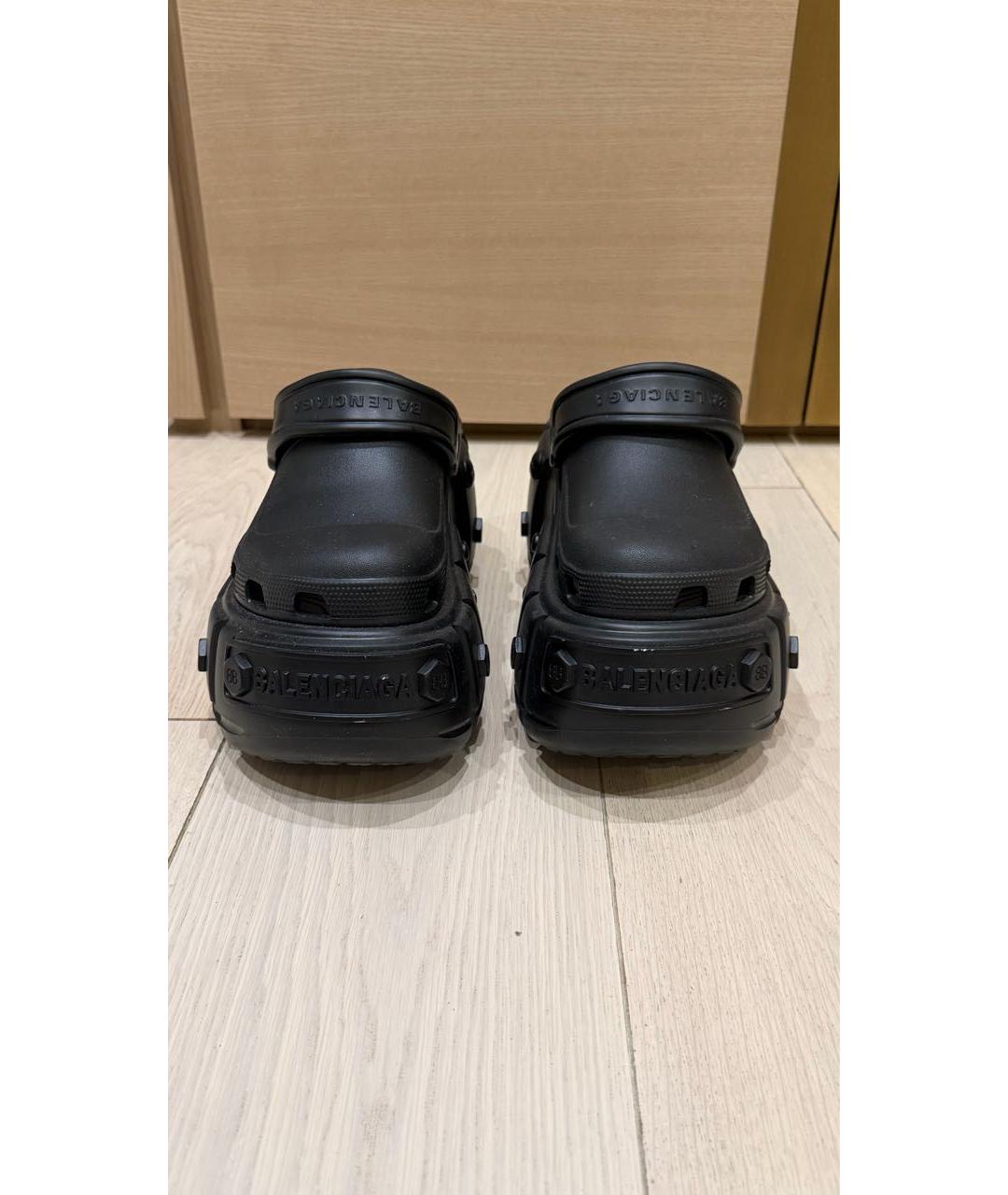 BALENCIAGA Черные резиновые сабо, фото 2