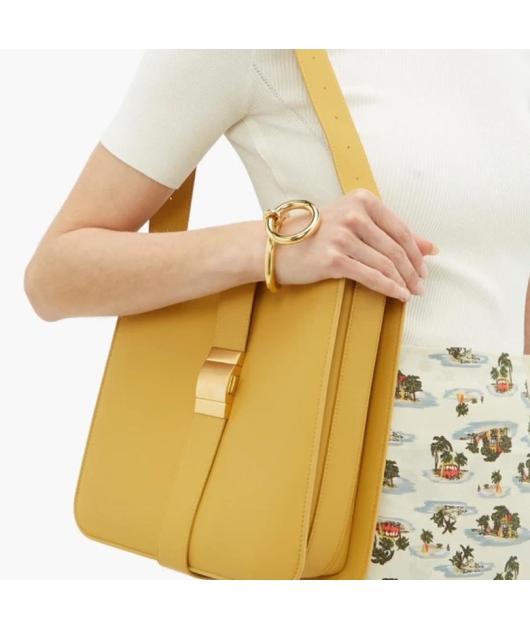 BOTTEGA VENETA Желтая кожаная сумка через плечо, фото 4