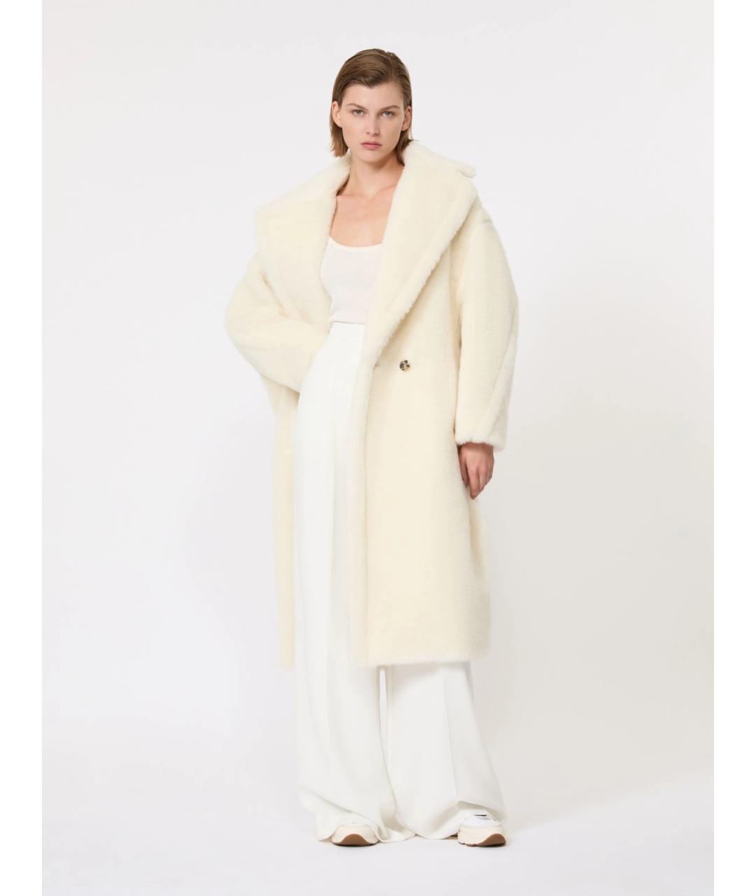 MAX MARA Белое шерстяное пальто, фото 2