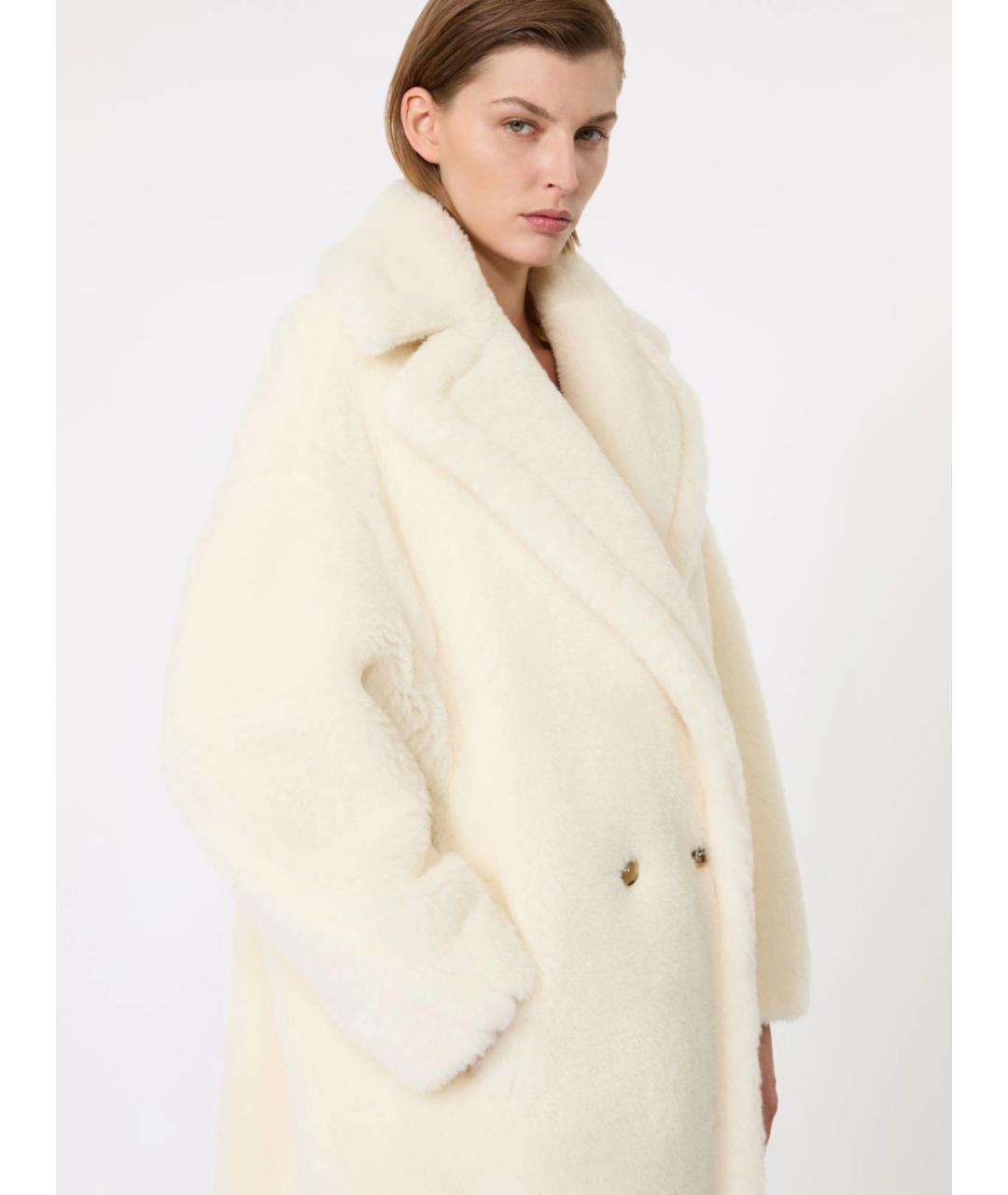 MAX MARA Белое шерстяное пальто, фото 5
