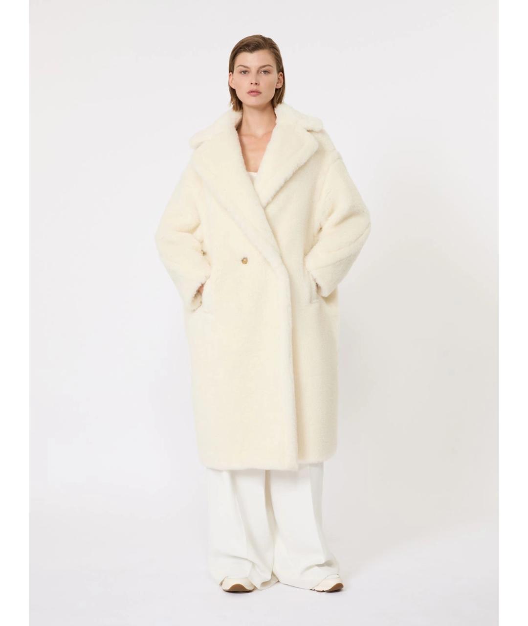 MAX MARA Белое шерстяное пальто, фото 3