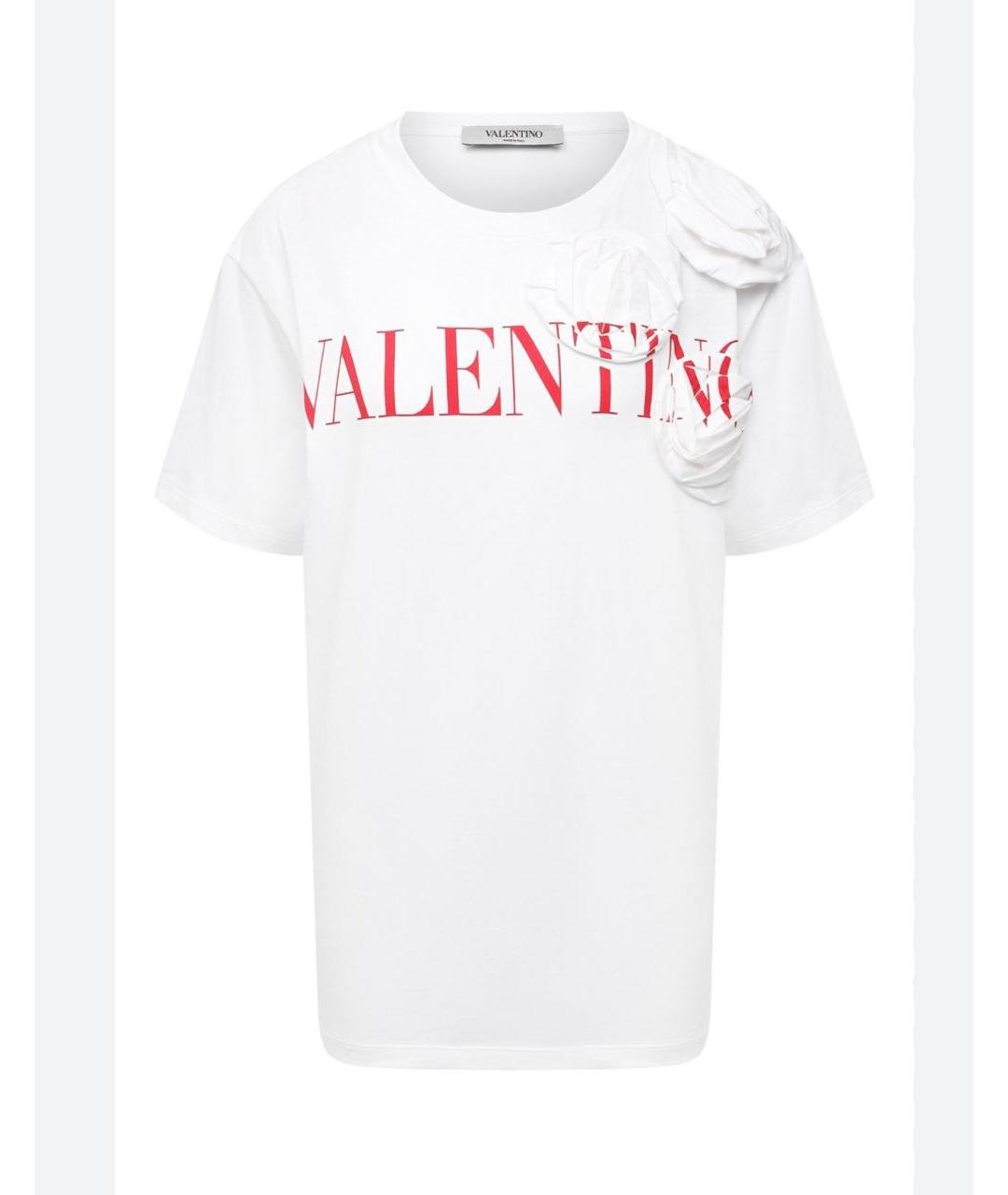 VALENTINO Белая хлопковая футболка, фото 4