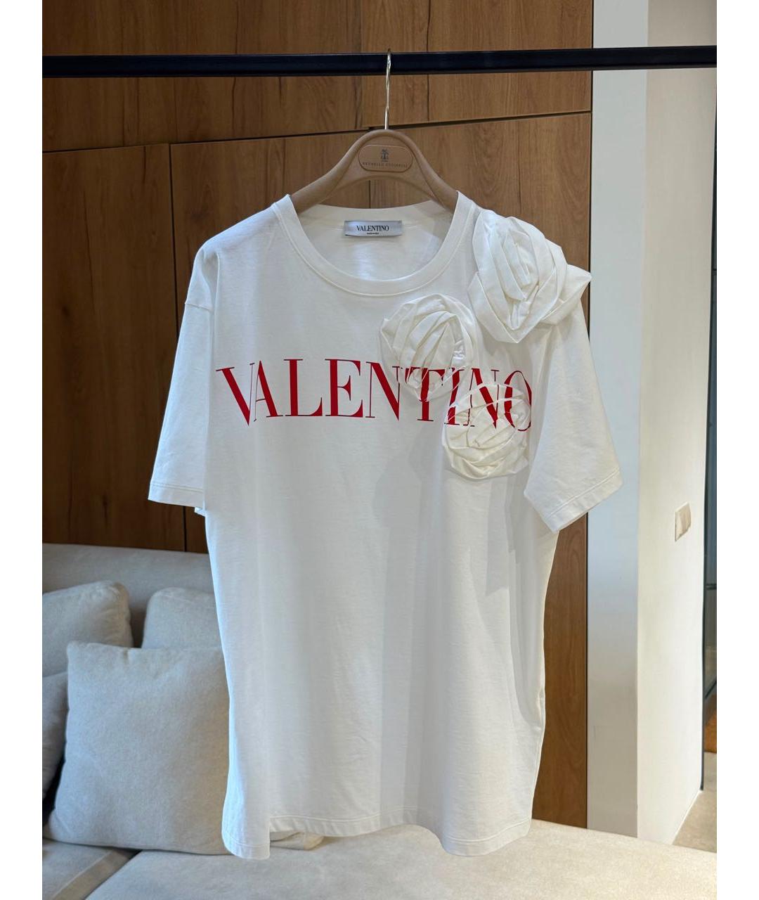 VALENTINO Белая хлопковая футболка, фото 3
