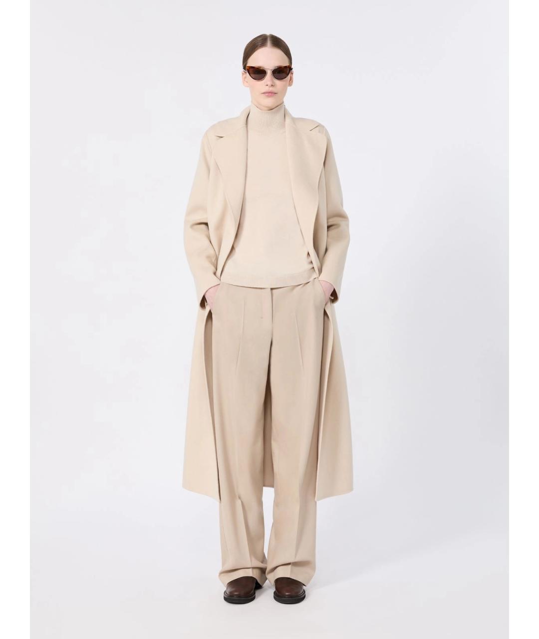 'S MAX MARA Белое шерстяное пальто, фото 2