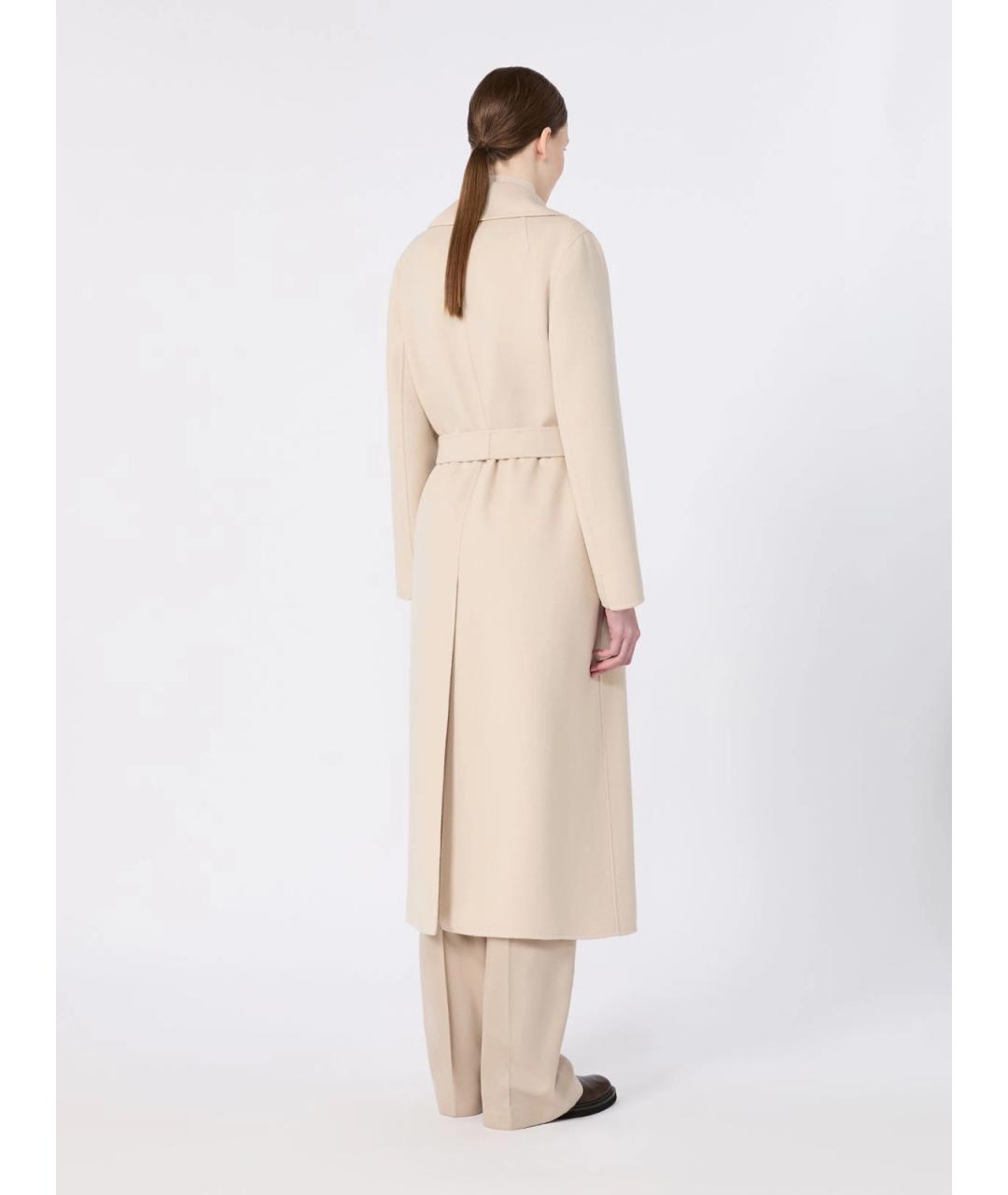 'S MAX MARA Белое шерстяное пальто, фото 3