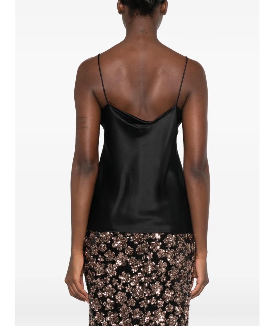 MAX MARA Черная шелковая майка, фото 4