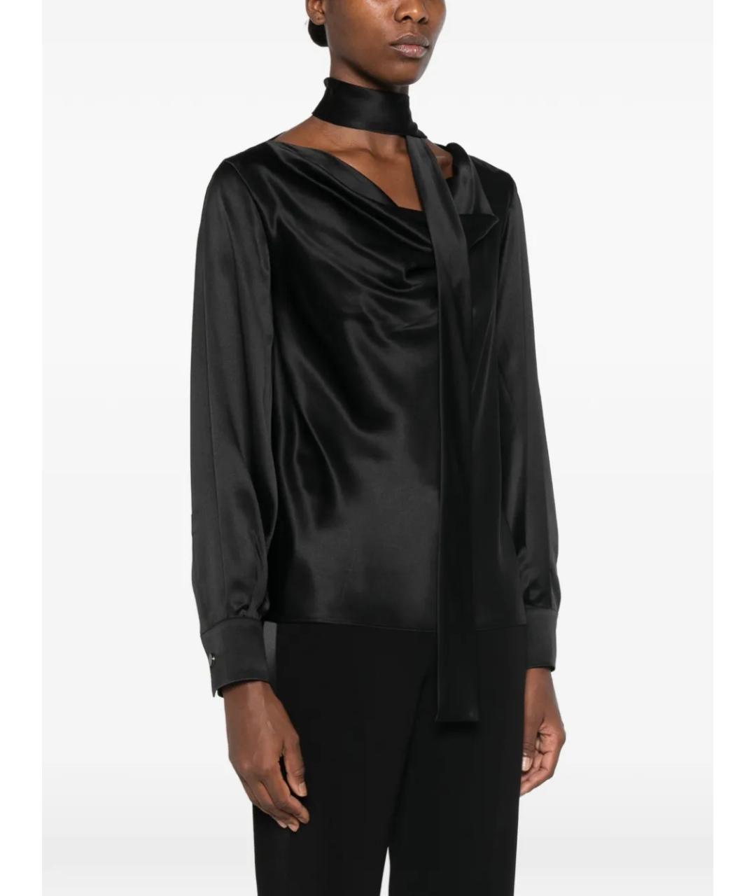 MAX MARA Черная шелковая блузы, фото 3