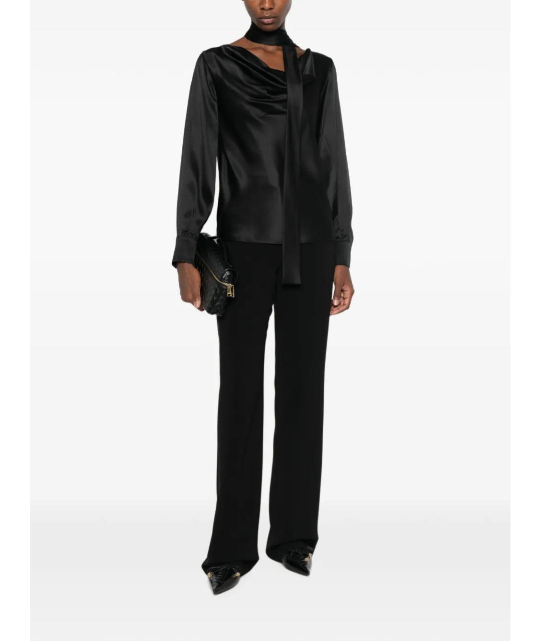 MAX MARA Черная шелковая блузы, фото 2