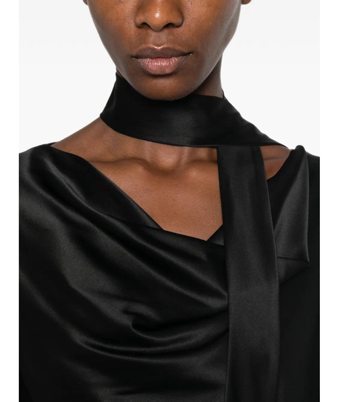 MAX MARA Черная шелковая блузы, фото 5