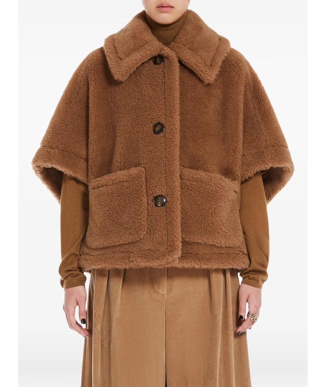 MAX MARA Коричневое шерстяное пальто, фото 2