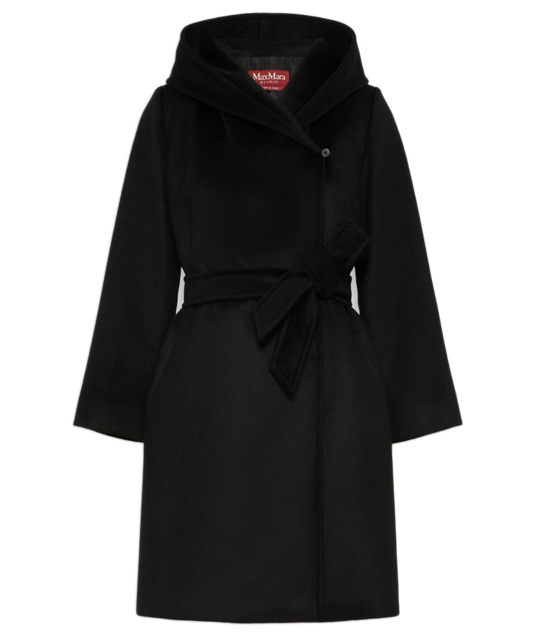 MAX MARA STUDIO Черное шерстяное пальто, фото 1