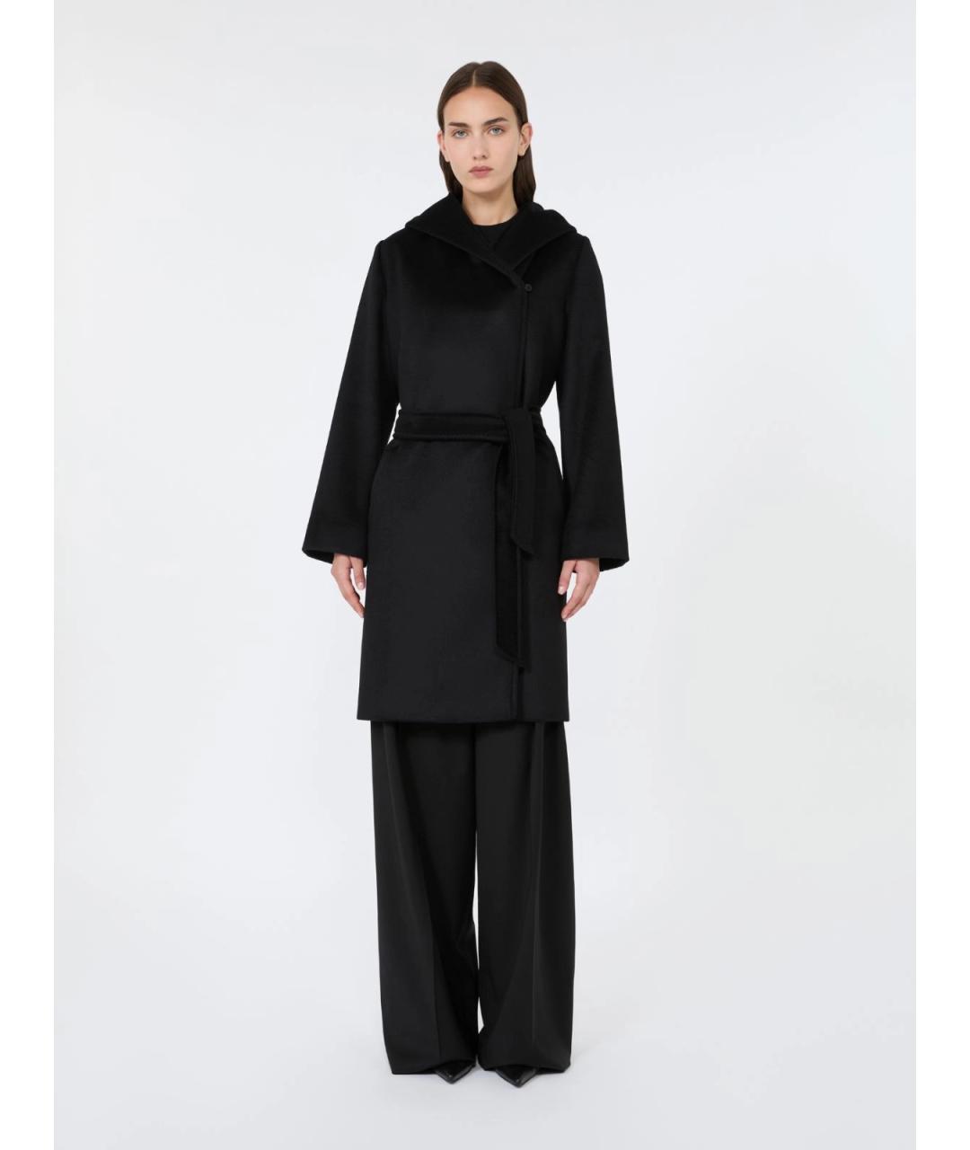 MAX MARA STUDIO Черное шерстяное пальто, фото 3