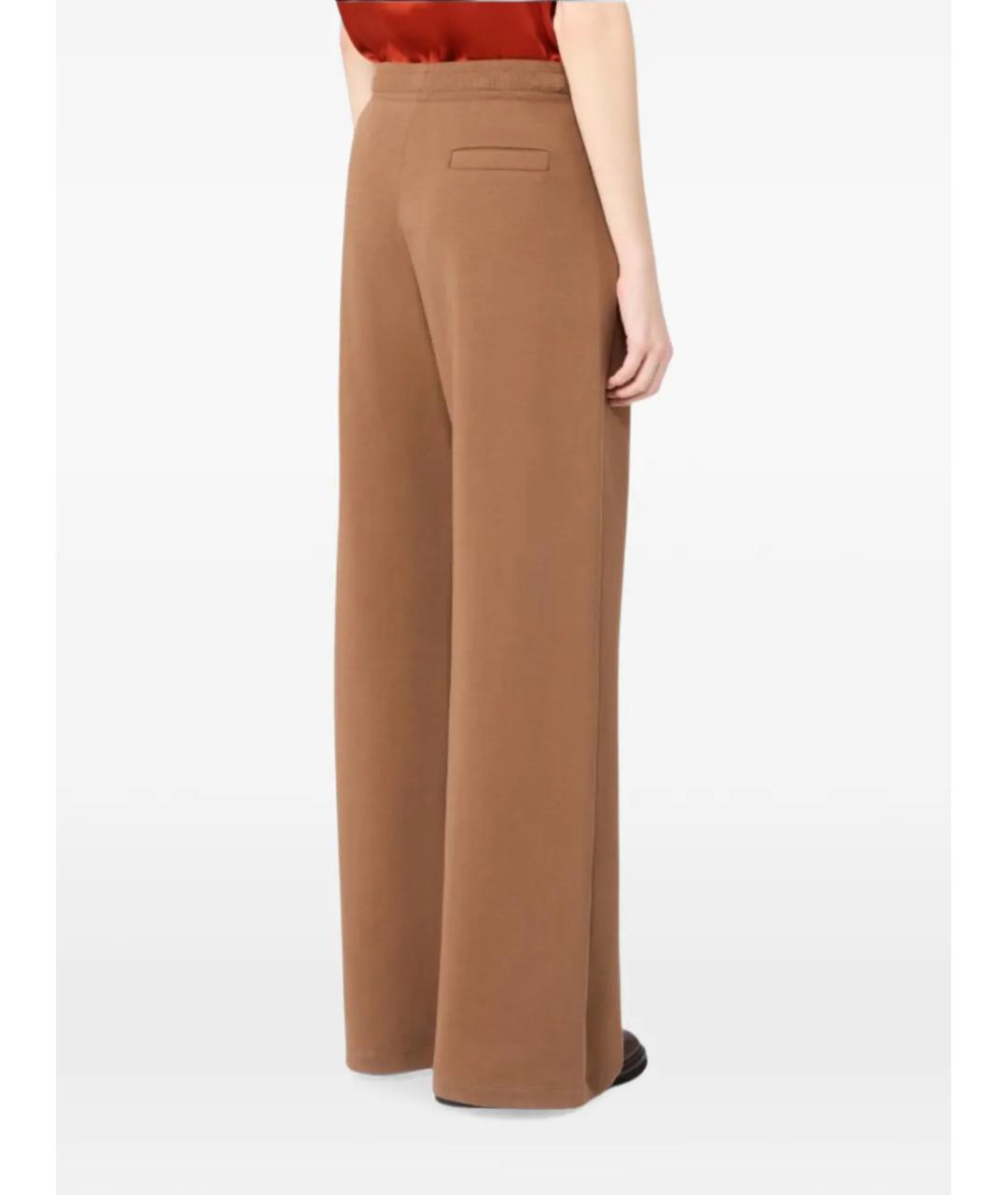 'S MAX MARA Коричневые хлопковые прямые брюки, фото 5