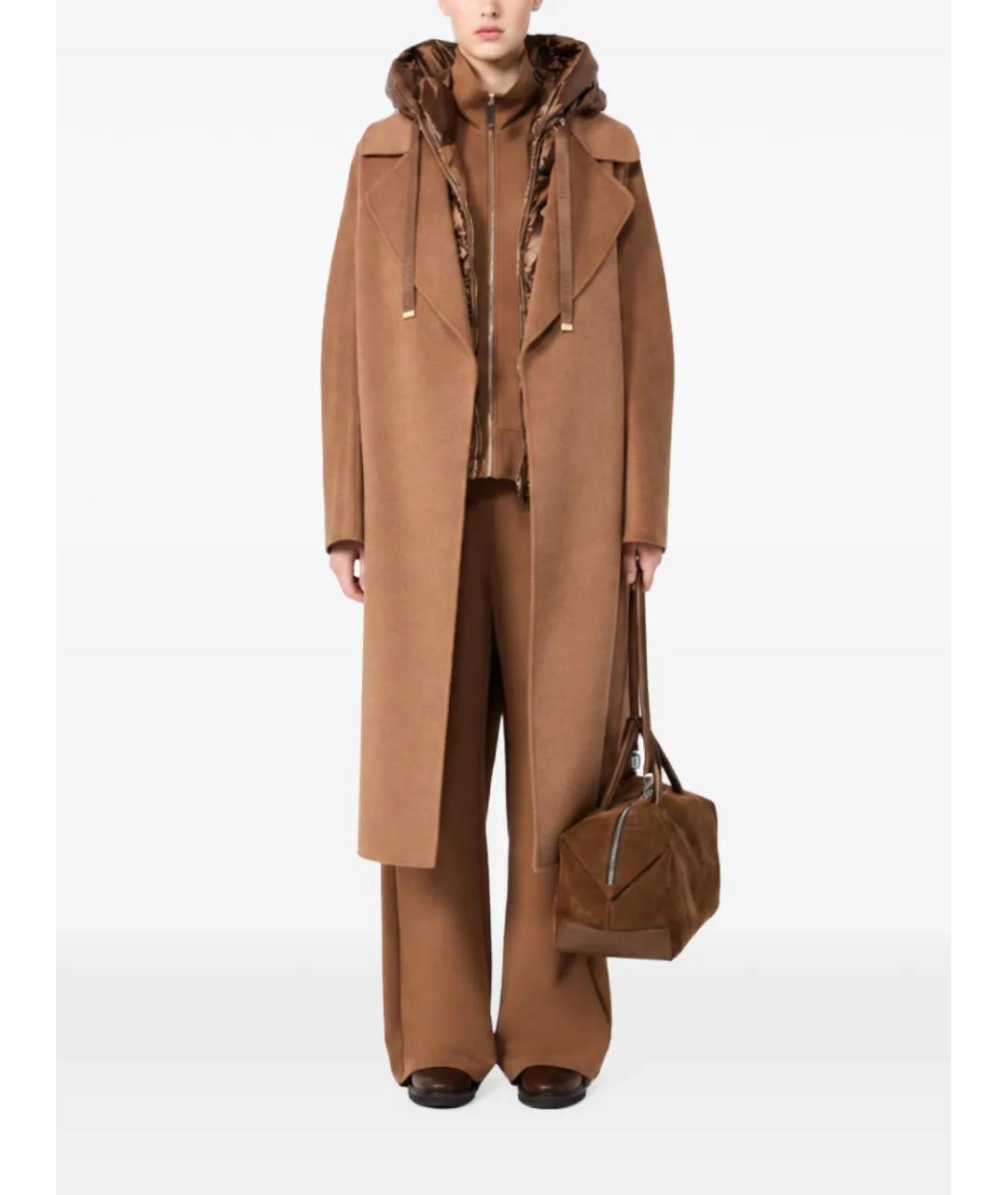 'S MAX MARA Коричневые хлопковые прямые брюки, фото 2