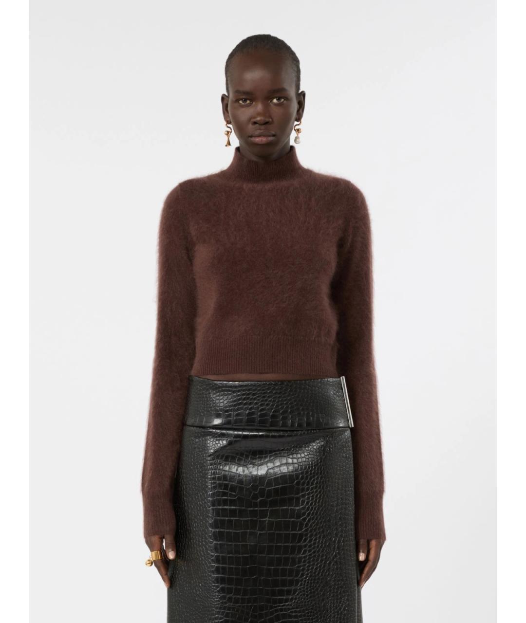 SPORTMAX Коричневый кашемировый джемпер / свитер, фото 3